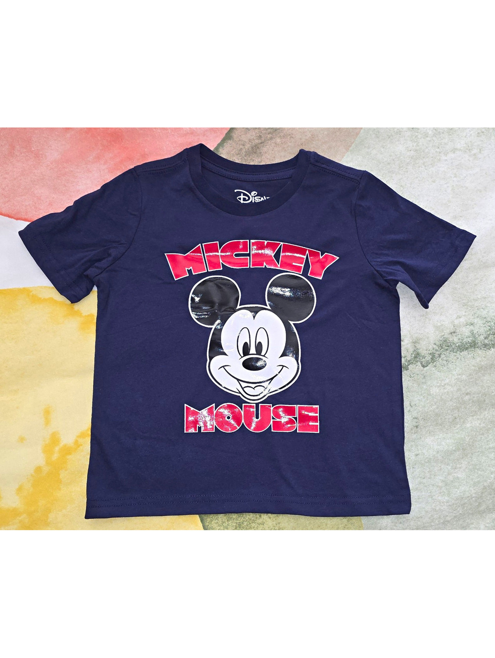 Disney Mickey Mouse 4T Blue Graphic Logo Crew Neck Short Sleeve Jersey T-Shirt